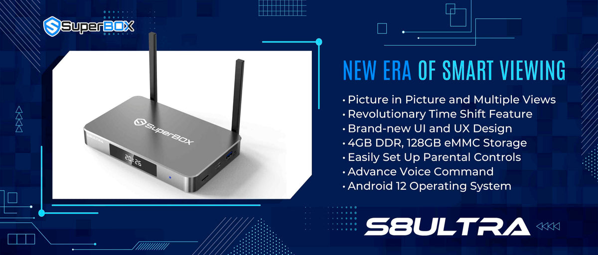 SuperBox S8 Ultra landscape product features overview.